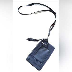 Vera Bradley Zip ID Lanyard - Carbon Gray Solid Pattern